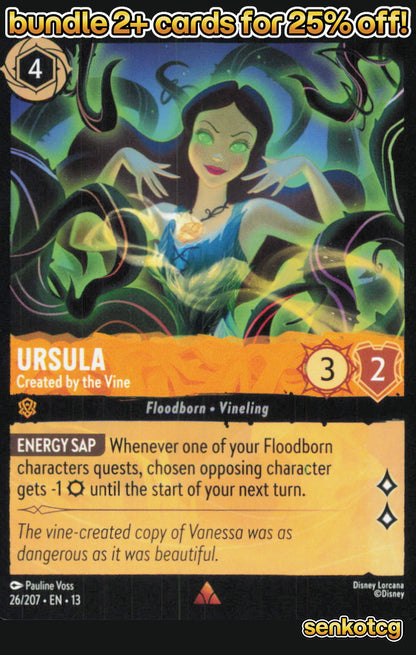 🎴 Ursula - Created by the Vine 26/204 Rare Attack of the Vine! NM