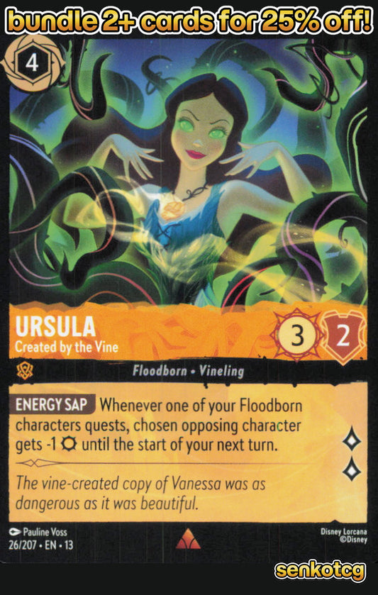 🎴 Ursula - Created by the Vine 26/204 Rare Attack of the Vine! NM