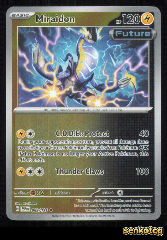 🎴 Miraidon 069/191 Reverse Holo Surging Sparks NM 🎨 Nurikabe