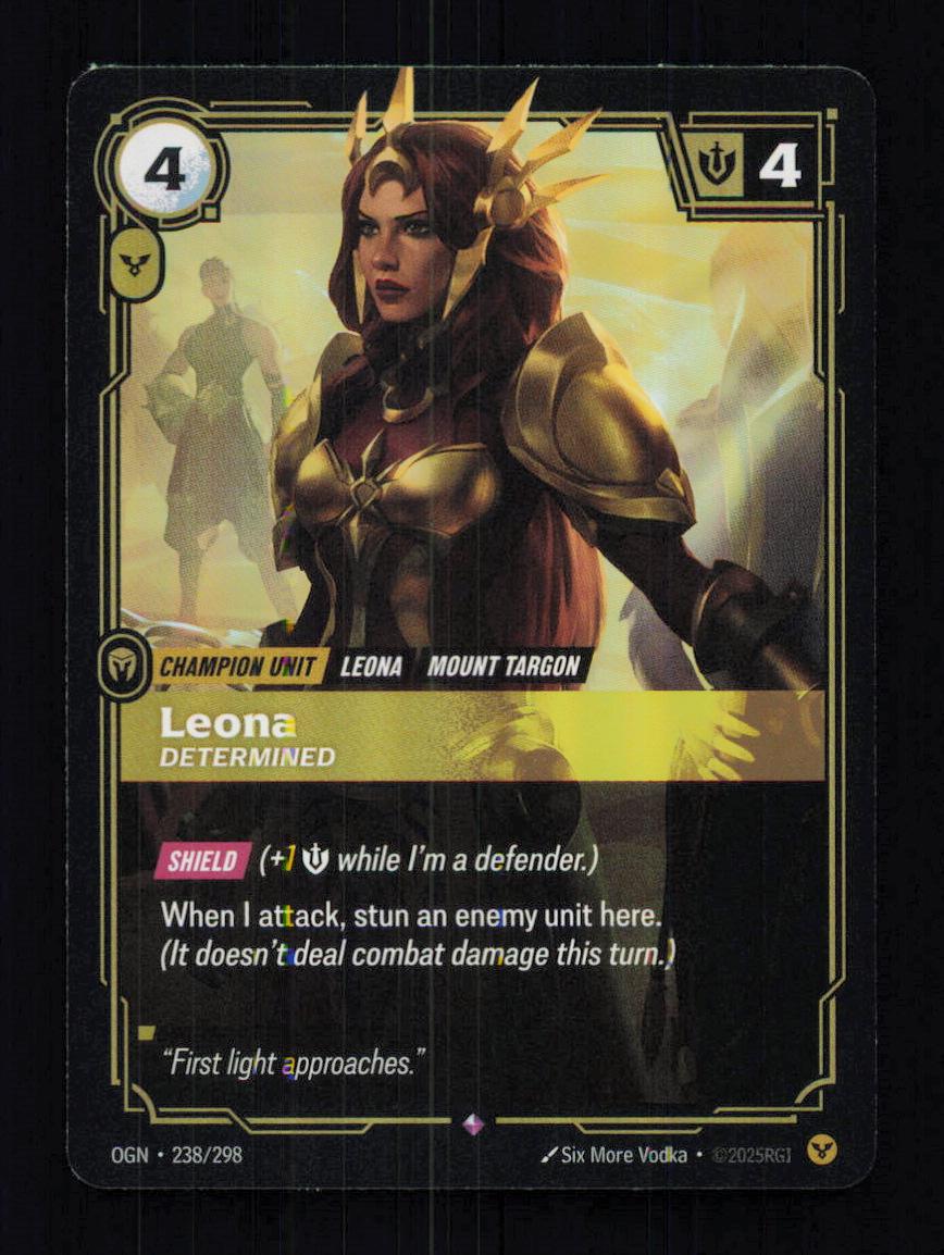 🎴 Leona Determined 238/298 Rare Foil OGN Origins NM