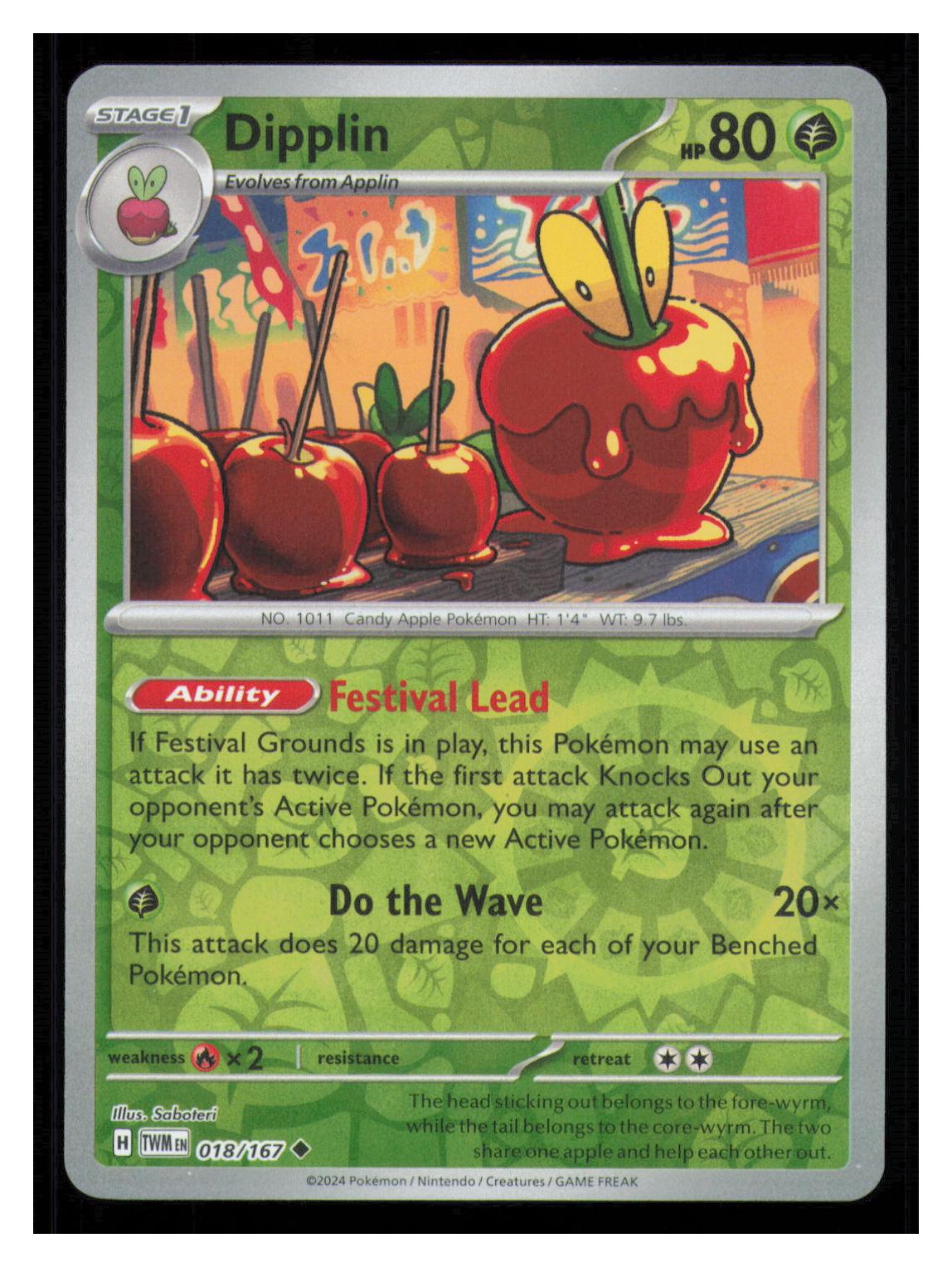 🎴 Dipplin 018/167 Reverse Holo Twilight Masquerade NM 🎨 Saboteri