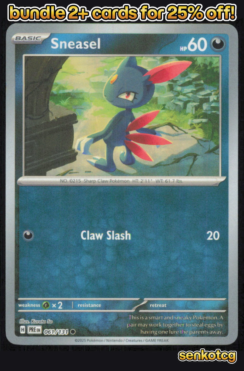 🎴 Sneasel (Master Ball Pattern) 061/131 Holo Prismatic Evolutions NM 🎨 So