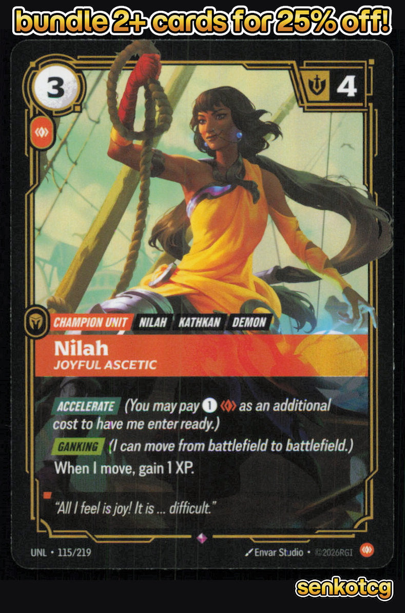 🎴 Nilah - Joyful Ascetic 115/219 Rare Foil Unleashed NM