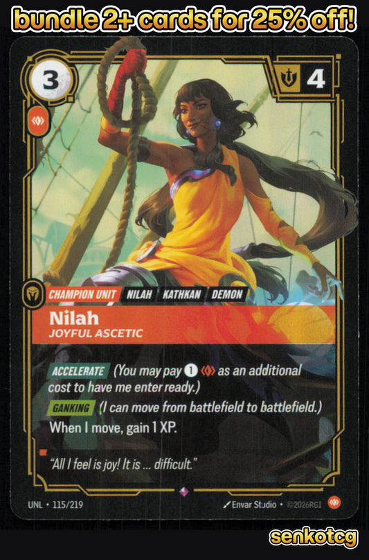 🎴 Nilah - Joyful Ascetic 115/219 Rare Foil Unleashed NM