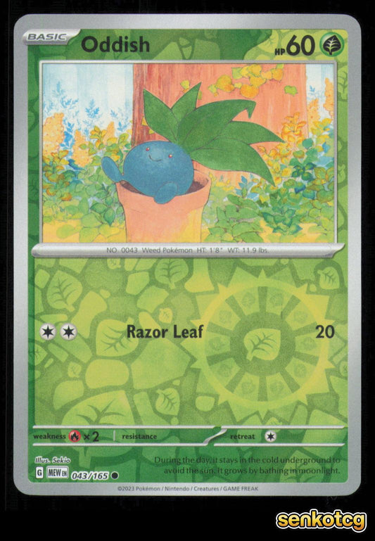 🎴 Oddish 043/165 Reverse Holo 151 NM 🎨 Sekio