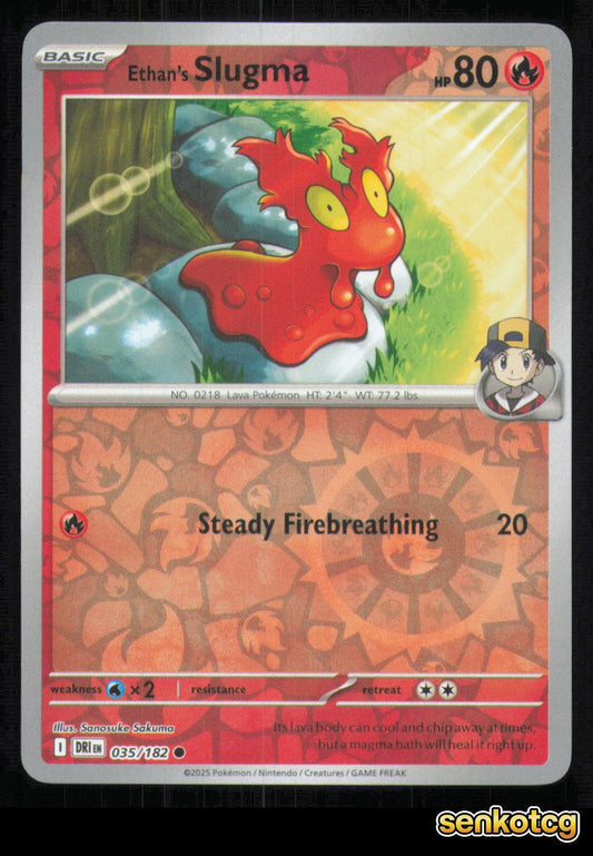 🎴 Ethan's Slugma 035/182 Reverse Holo Destined Rivals NM 🎨 Sakuma