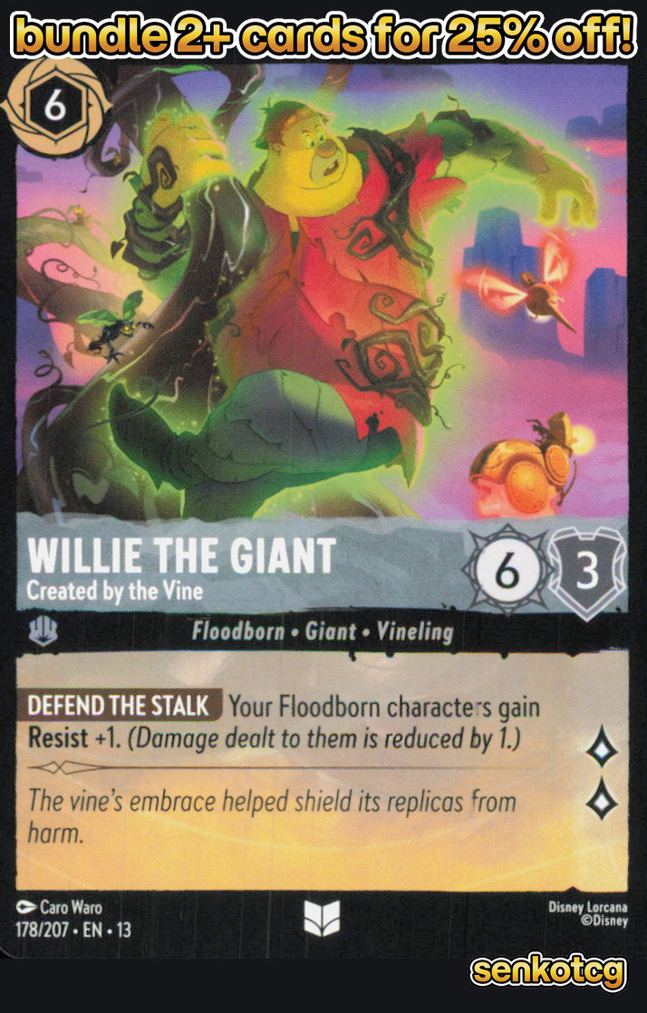 🎴 Willie the Giant - Created by the Vine 178/204 Attack of the Vine! NM
