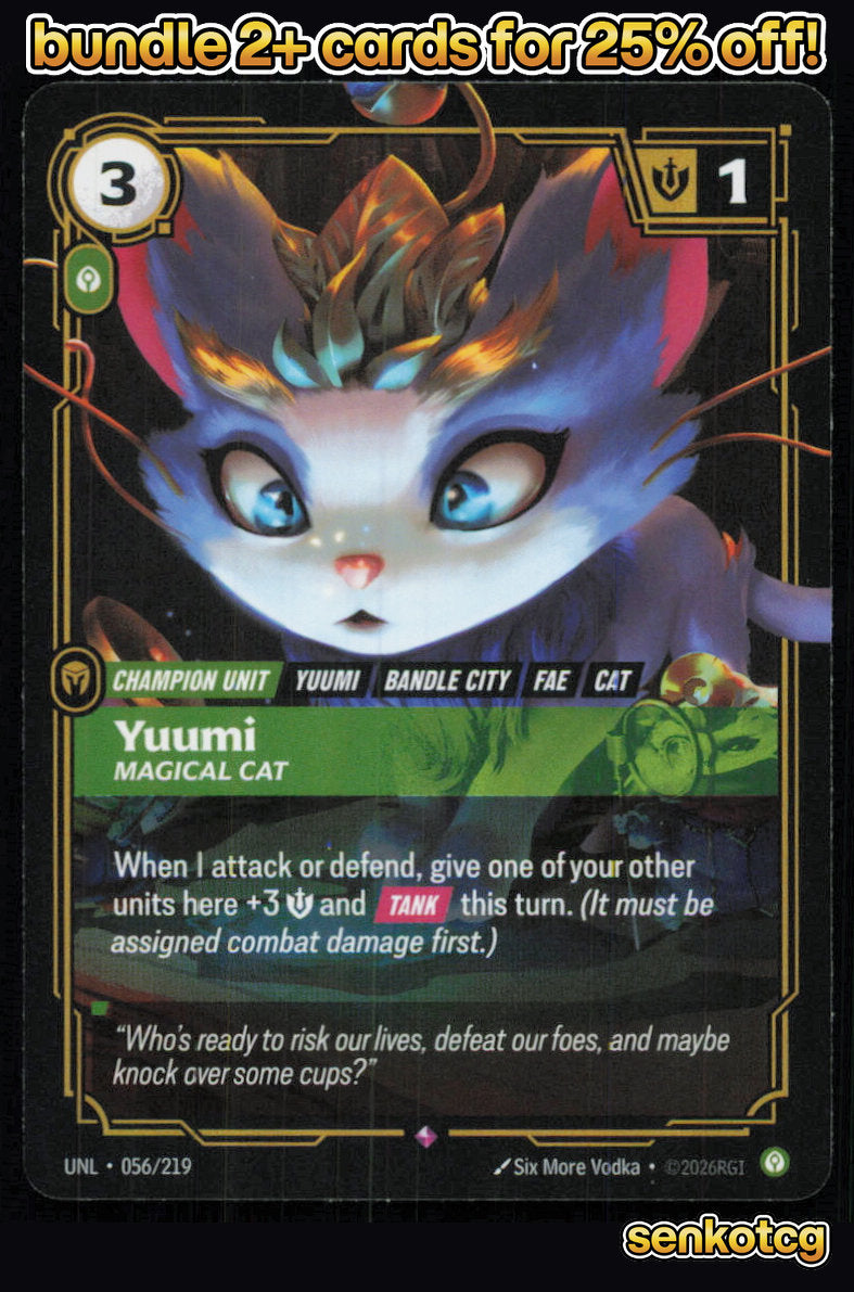 🎴 Yuumi - Magical Cat 056/219 Rare Foil Unleashed NM