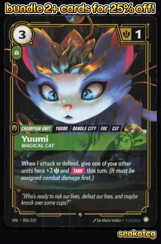🎴 Yuumi - Magical Cat 056/219 Rare Foil Unleashed NM