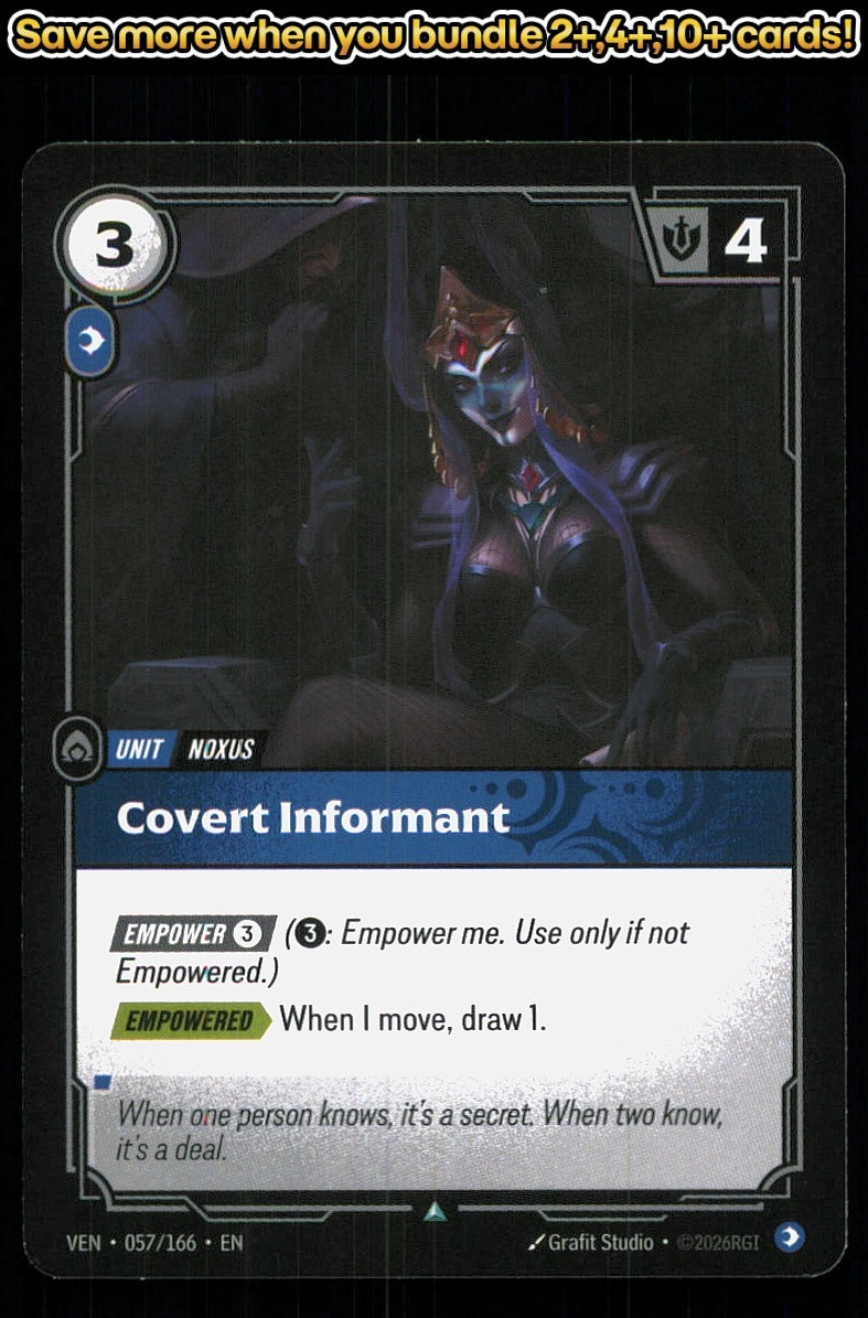 🎴 Covert Informant 057/166 Uncommon Vendetta NM 🎨 Studio