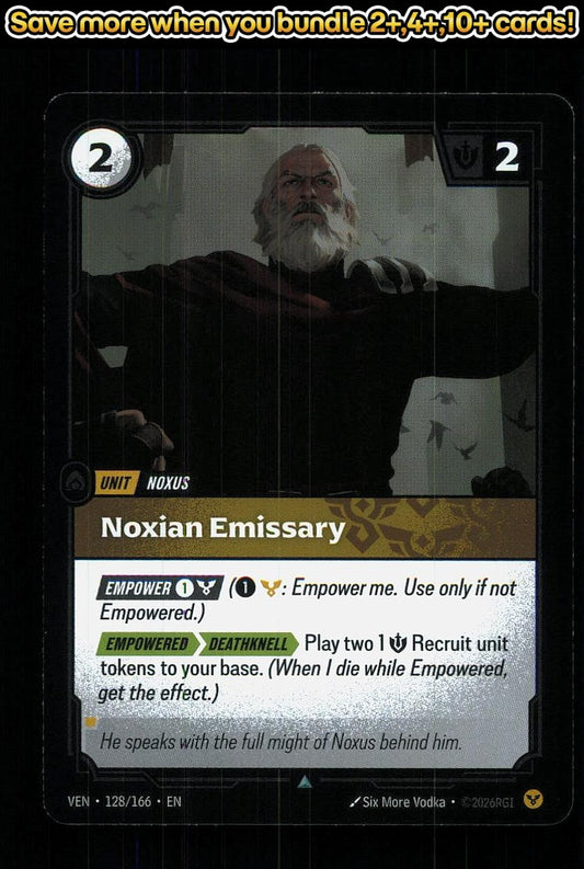 🎴 Noxian Emissary 128/166 Uncommon Foil Vendetta NM 🎨 Vodka
