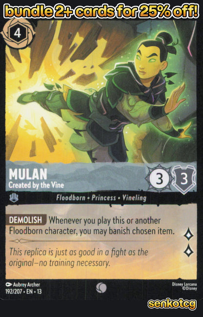 🎴 Mulan - Created by the Vine 192/204 Common Attack of the Vine! NM