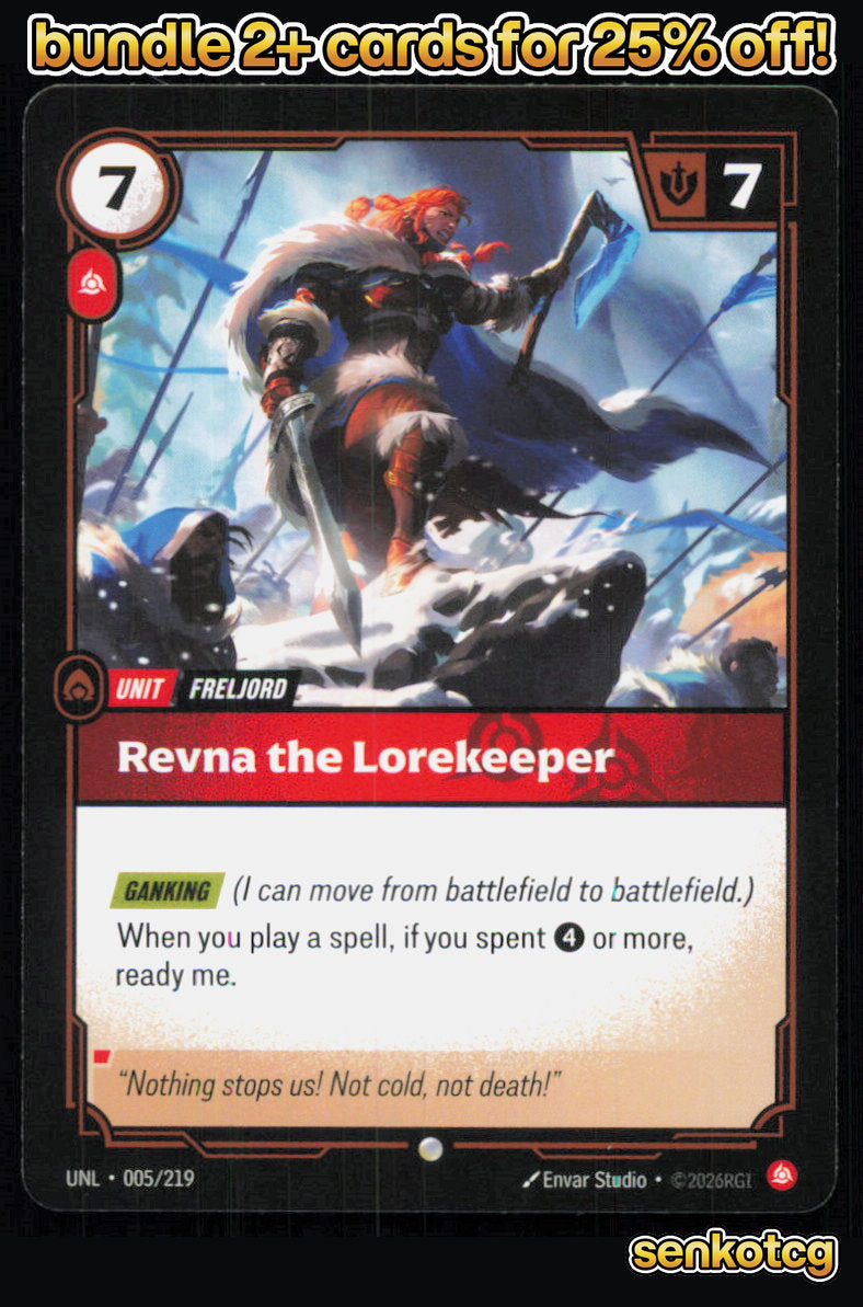 🎴 Revna the Lorekeeper 005/219 Common Unleashed NM
