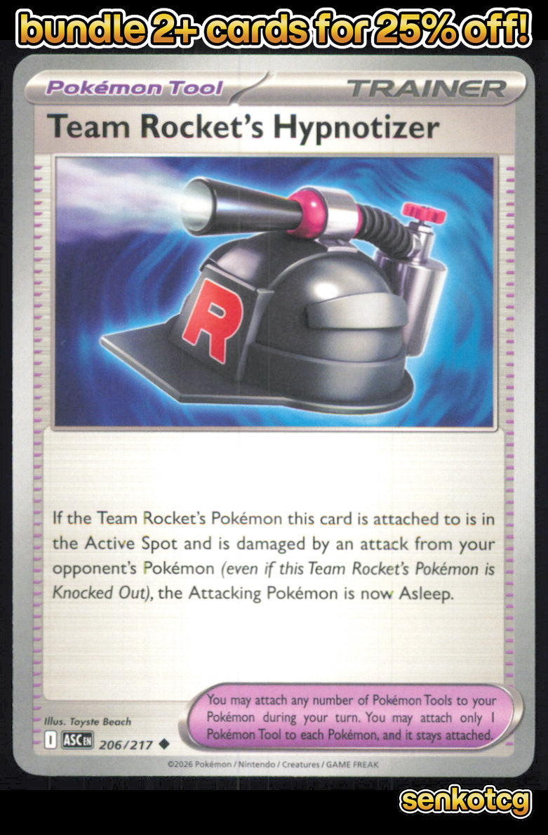 🎴 Team Rocket's Hypnotizer 206/217 Uncommon ASC Ascended Heroes NM