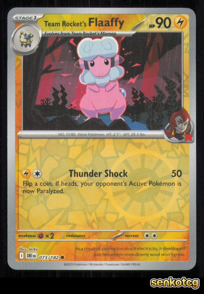 🎴 Team Rocket's Flaaffy 073/182 Reverse Holo Destined Rivals NM 🎨 Jerky