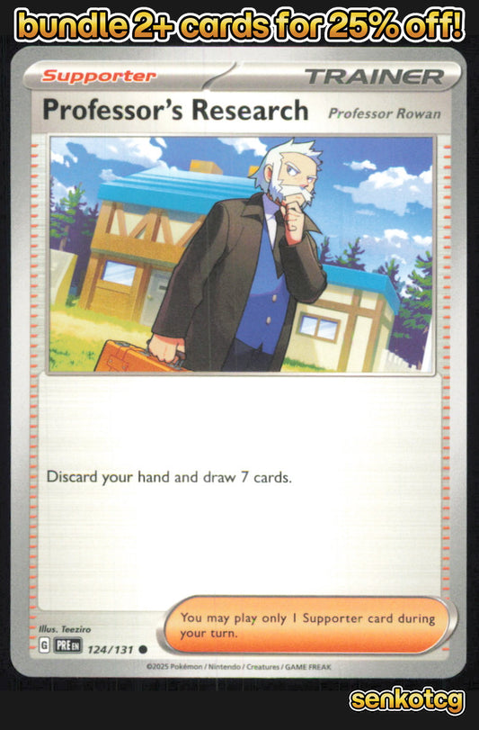 🎴 Professor's Research [Rowan] 124/131 Prismatic Evolutions NM 🎨 Ohmura