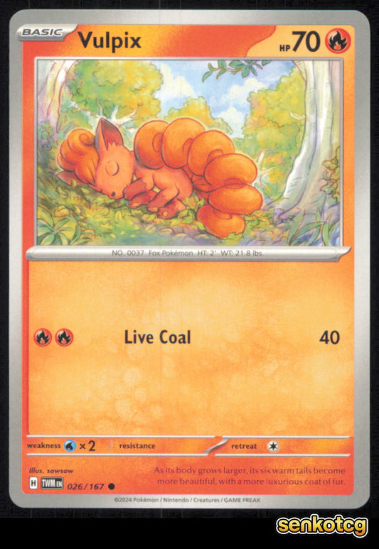 🎴 Vulpix 026/167 Common Twilight Masquerade NM