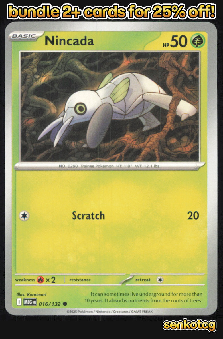 🎴 Nincada 016/132 Common Mega Evolution NM