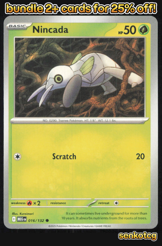 🎴 Nincada 016/132 Common Mega Evolution NM