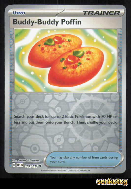 🎴 Buddy-Buddy Poffin 101/131 Reverse Holo Prismatic Evolutions NM 🎨 ODASHIMA