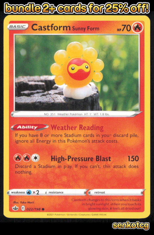 🎴 Castform Sunny Form 022/198 Common Chilling Reign NM