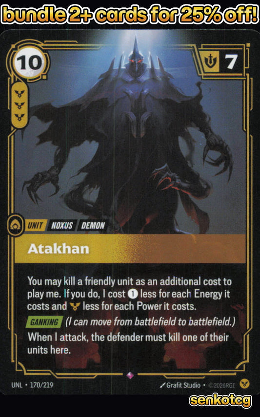 🎴 Atakhan 170/219 Rare Foil Unleashed NM