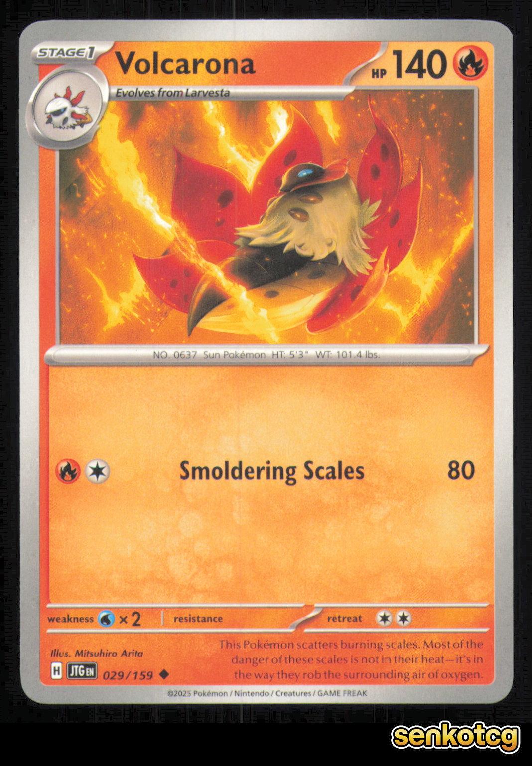 🎴 Volcarona 029/159 Journey Together NM 🎨 Arita