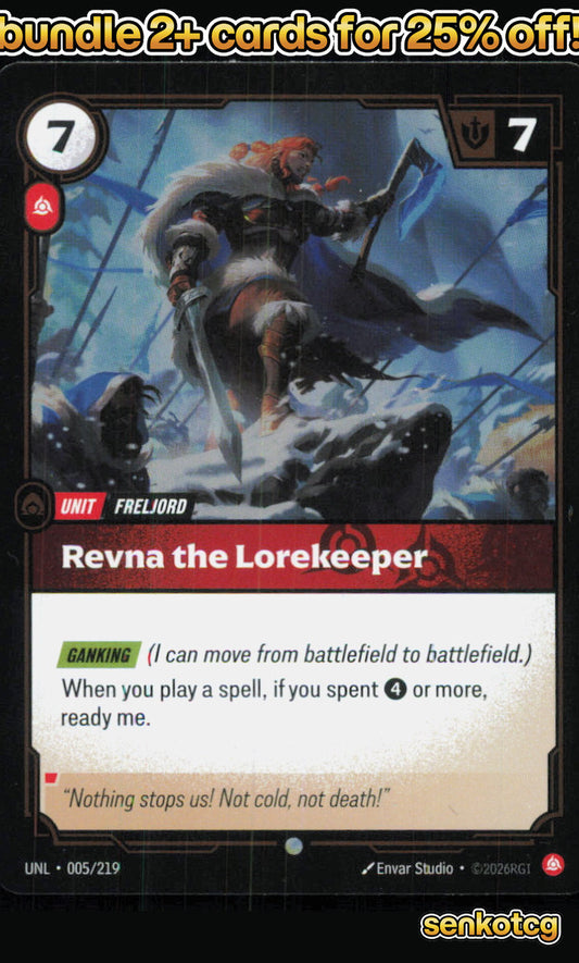 🎴 Revna the Lorekeeper 005/219 Common Foil Unleashed NM
