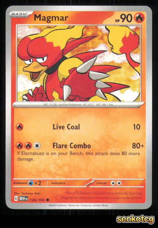 🎴 Magmar 126/165 151 NM 🎨 Aoki