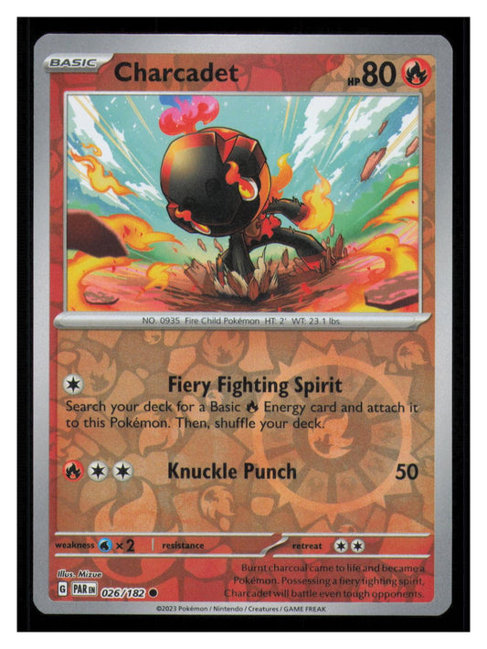 🎴 Charcadet 026/182 Reverse Holo Paradox Rift Pokemon NM