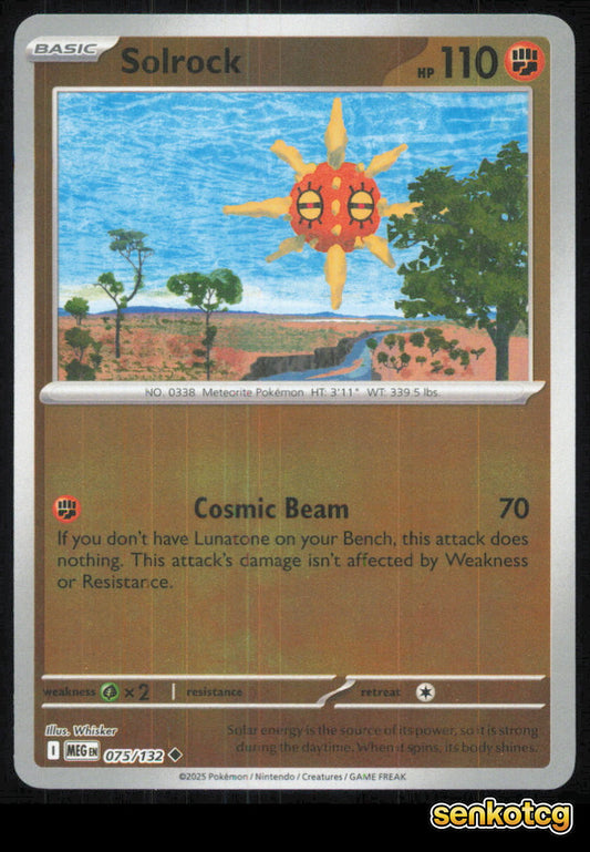🎴 Solrock 075/132 Uncommon Reverse Holo Mega Evolution NM