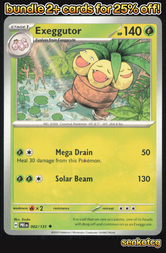 🎴 Exeggutor 002/131 Uncommon Prismatic Evolutions NM 🎨 Dsuke