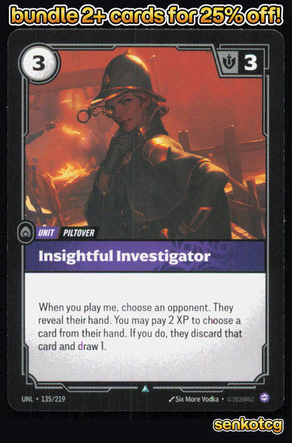 🎴 Insightful Investigator 135/219 Uncommon Unleashed NM