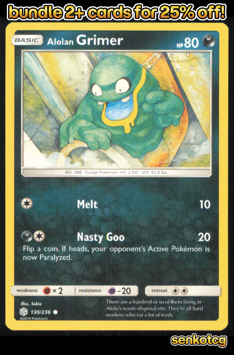 🎴 Alolan Grimer 130/236 Common Cosmic Eclipse NM