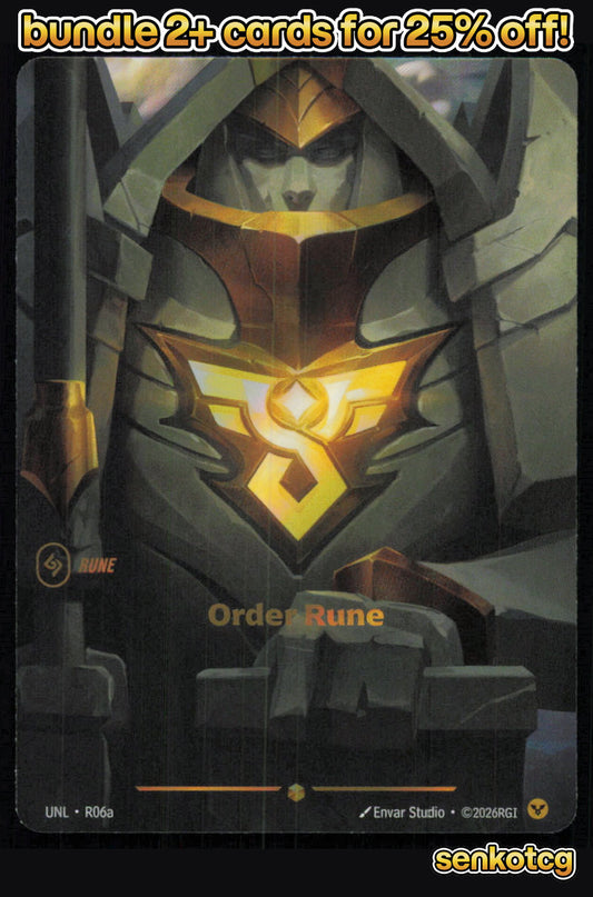 🎴 Order Rune (Alternate Art) R06A Showcase Foil Unleashed NM