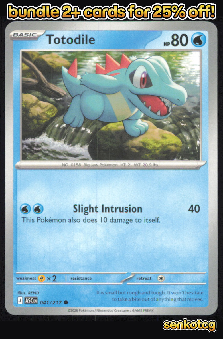 🎴 Totodile 041/217 Common Ascended Heroes NM 🎨