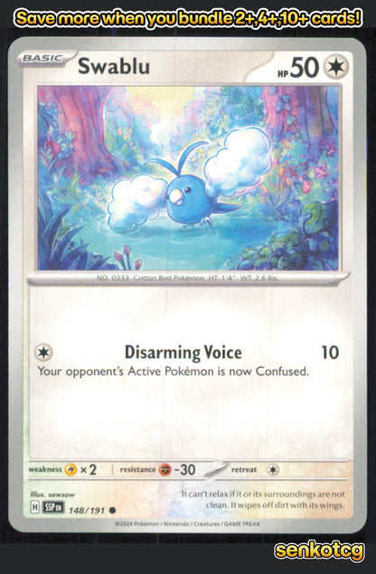 🎴 Swablu 148/191 Common Surging Sparks NM 🎨 sowsow