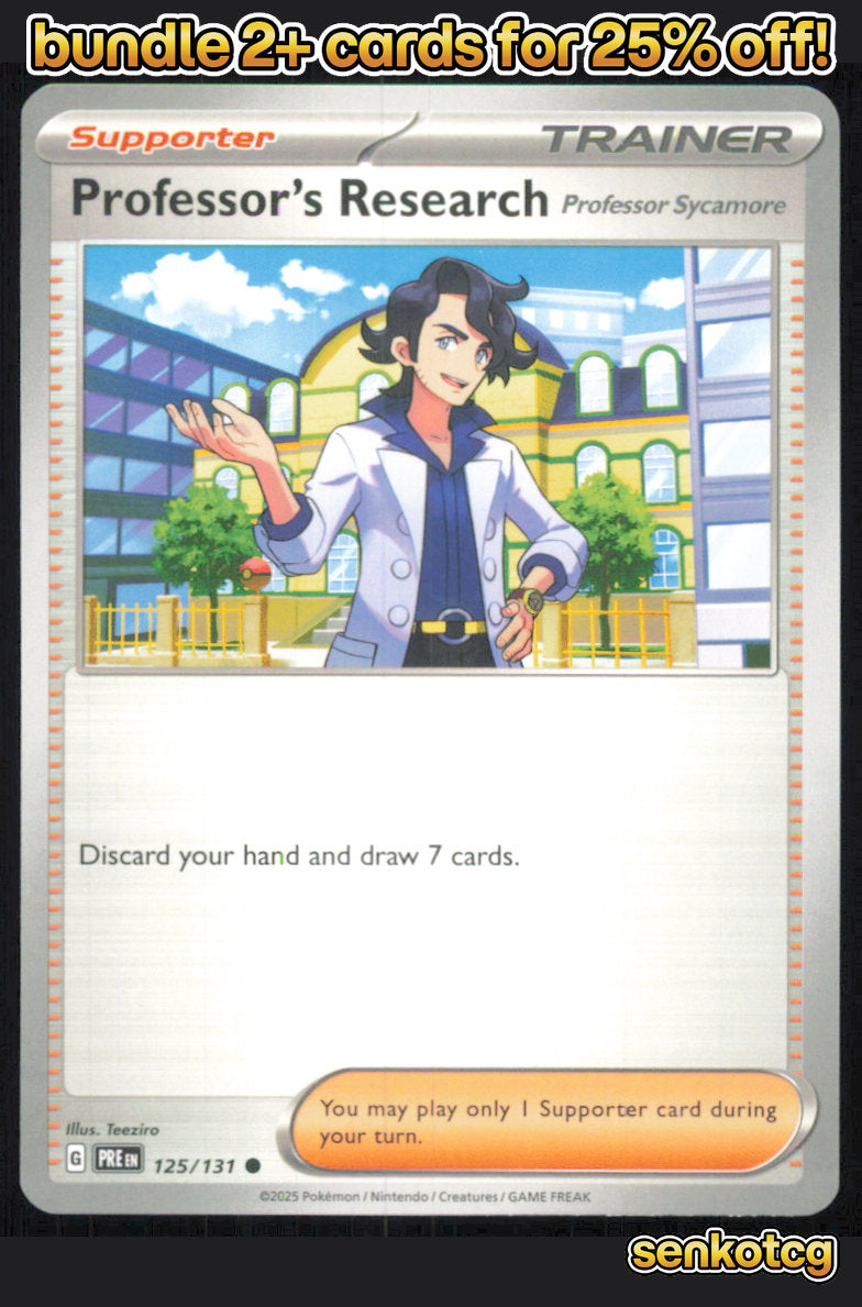 🎴 Professor's Research [Sycamore] 125/131 Prismatic Evolutions NM 🎨 Ohmura
