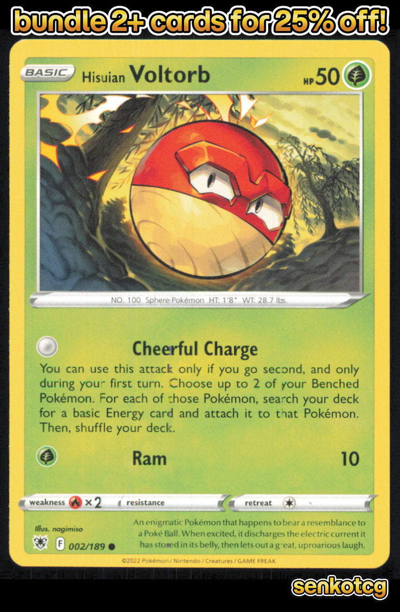 🎴 Hisuian Voltorb 002/189 Common Astral Radiance NM
