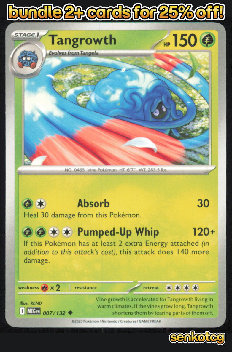 🎴 Tangrowth 007/132 Uncommon Mega Evolution NM
