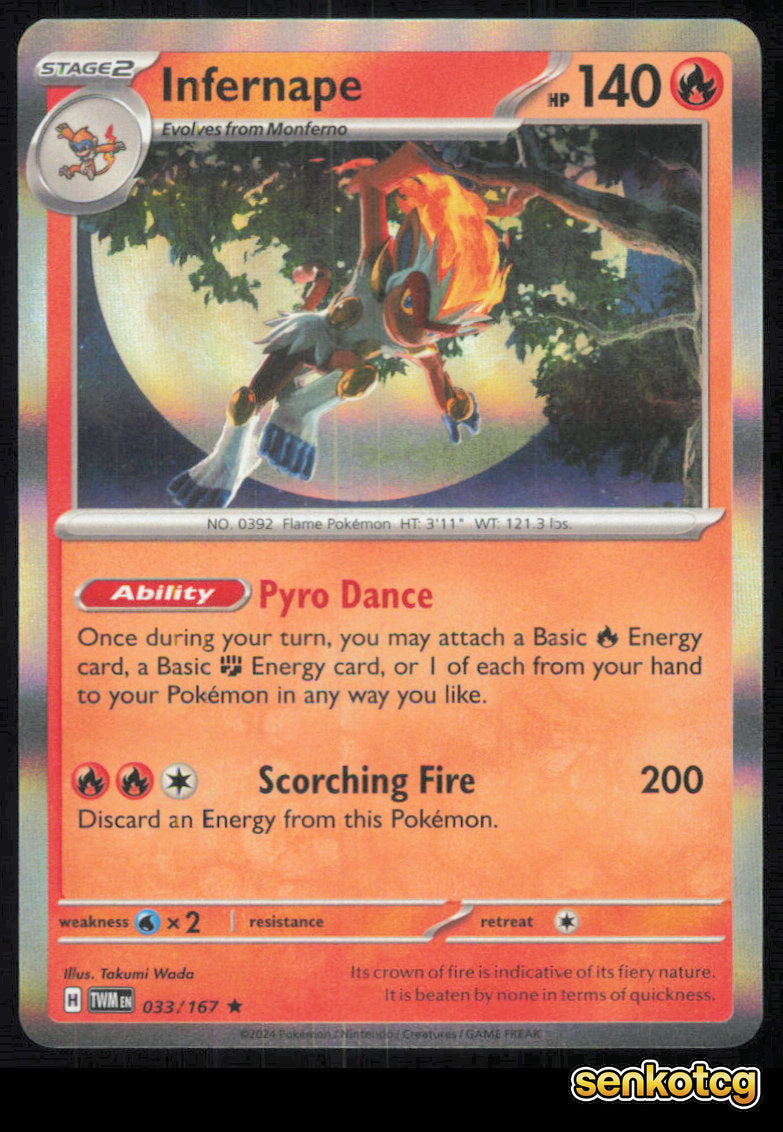 🎴 Infernape 033/167 Rare Twilight Masquerade NM