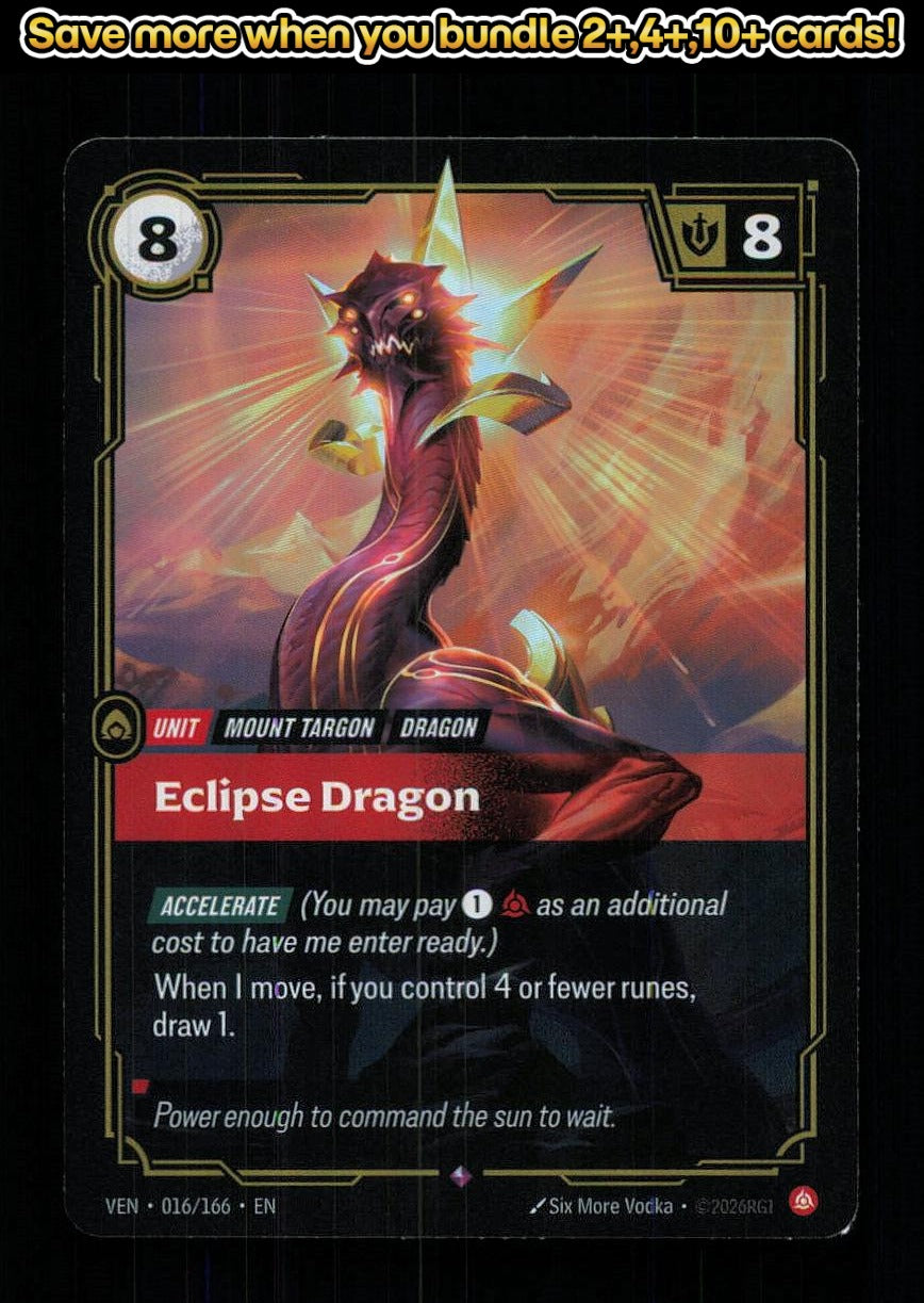 🎴 Eclipse Dragon 016/166 Rare Foil Vendetta NM 🎨 Vodka