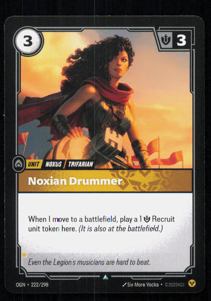 🎴 Noxian Drummer 222/298 Uncommon OGN Origins NM