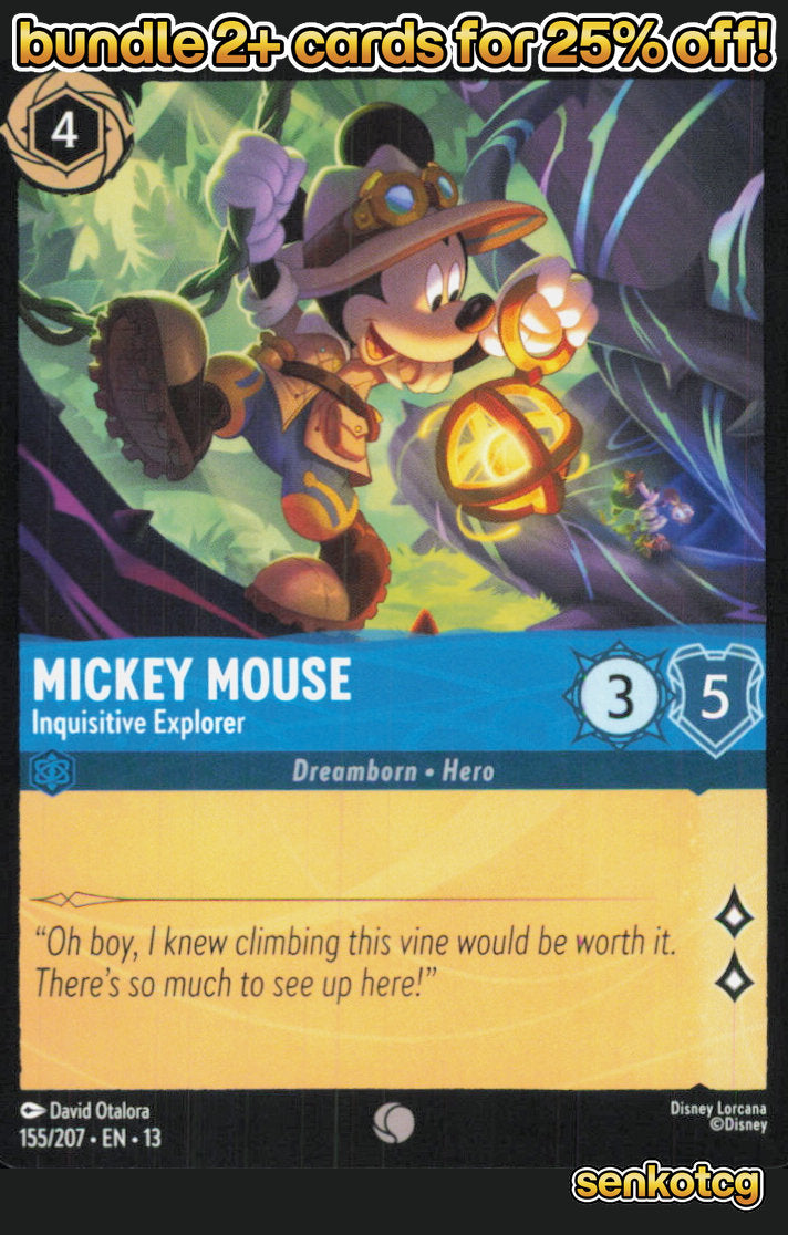 🎴 Mickey Mouse - Inquisitive Explorer 155/204 Common Attack of the Vine! NM