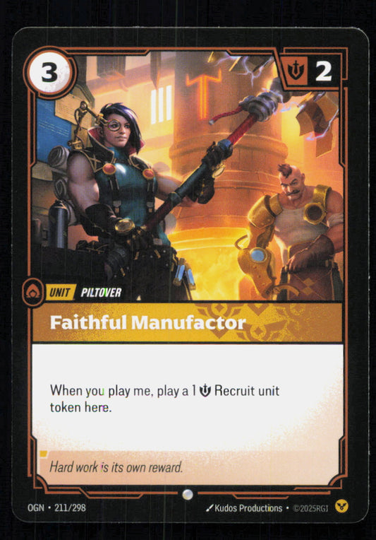 🎴 Faithful Manufactor 211/298 Common OGN Origins NM