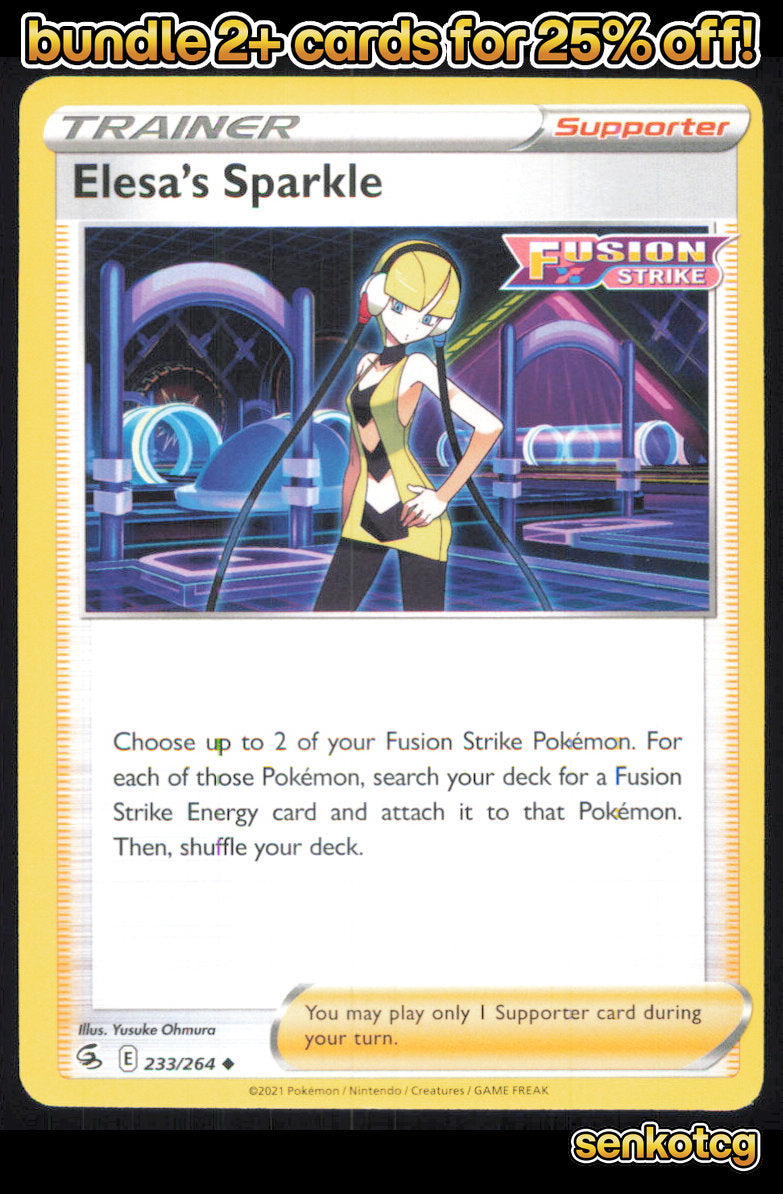 🎴 Elesa's Sparkle 233/264 Uncommon Fusion Strike NM