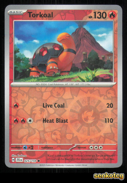 🎴 Torkoal 025/159 Reverse Holo Journey Together NM 🎨 kodama
