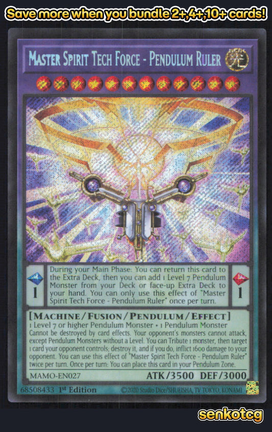 🎴 Master Spirit Tech Force - Pendulum Ruler (Secret Rare) MAMO-EN027