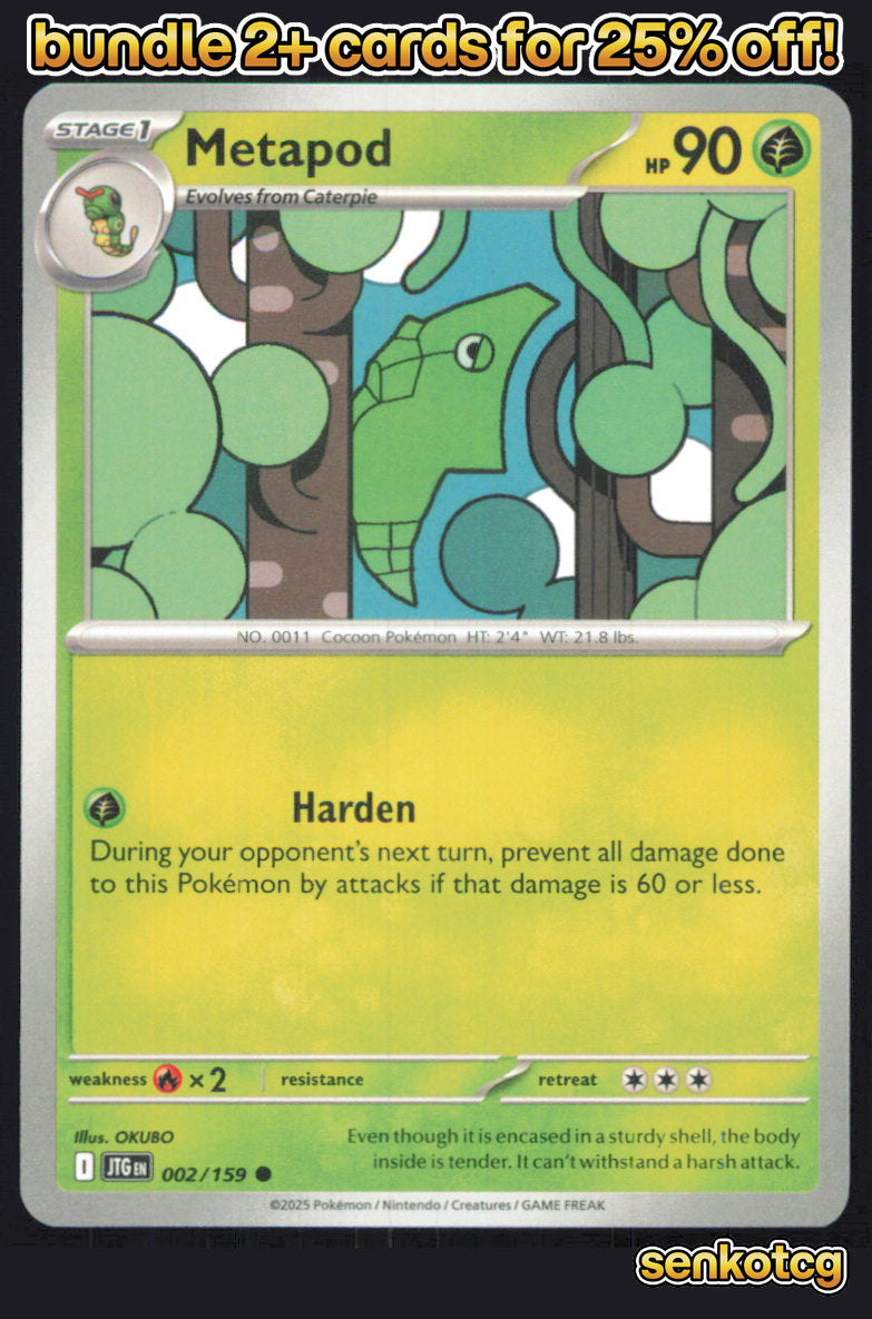 🎴 Metapod 002/159 Common Journey Together NM