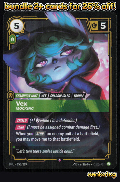 🎴 Vex - Mocking 055/219 Rare Foil Unleashed NM